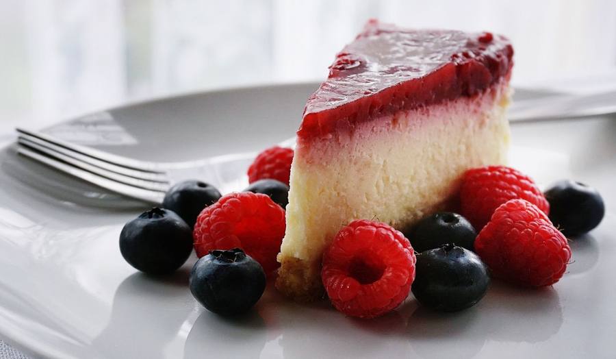 A slice of cheesecake